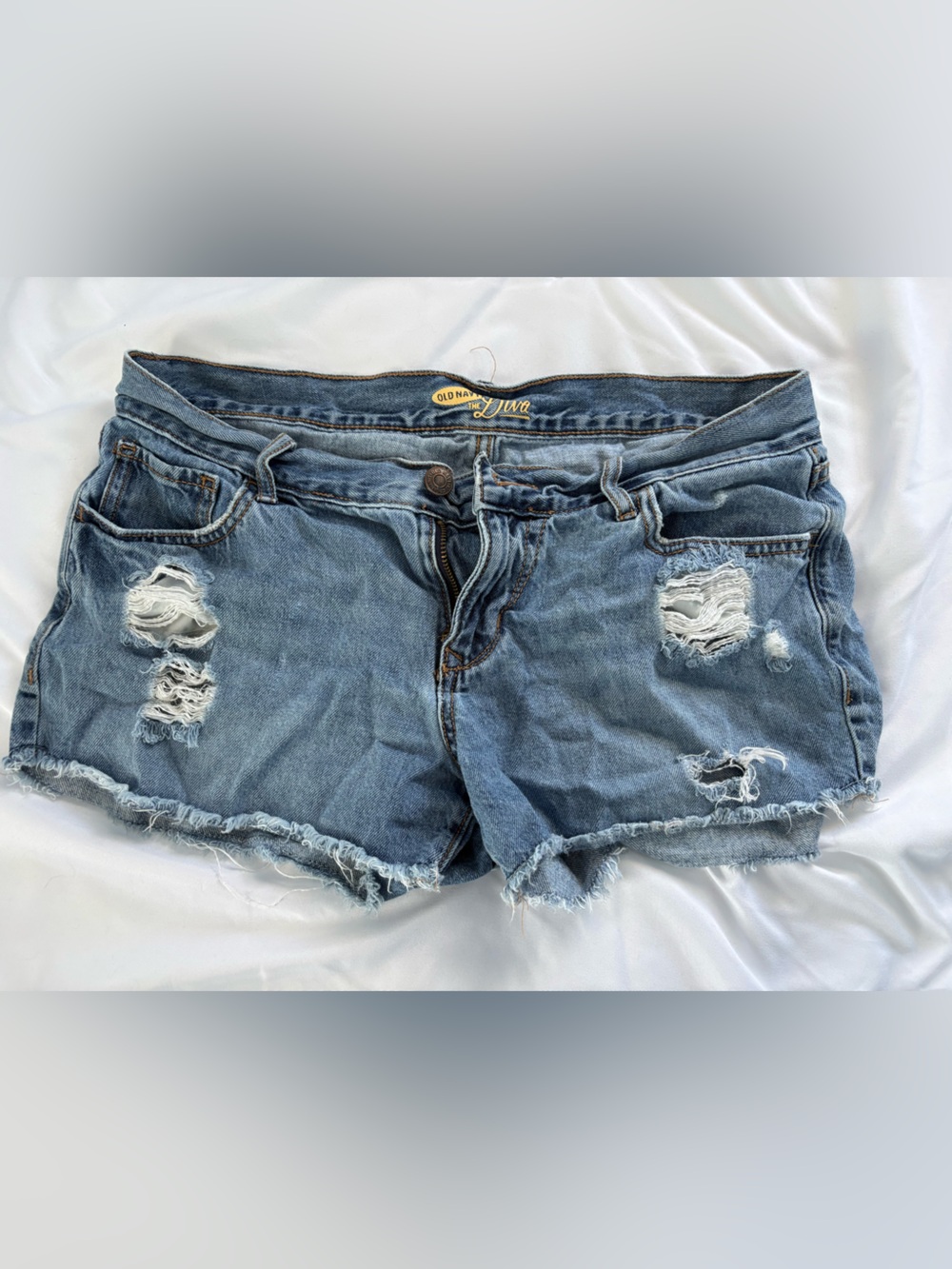Old Navy Distressed Blue Denim Cutoff Shorts - Women's